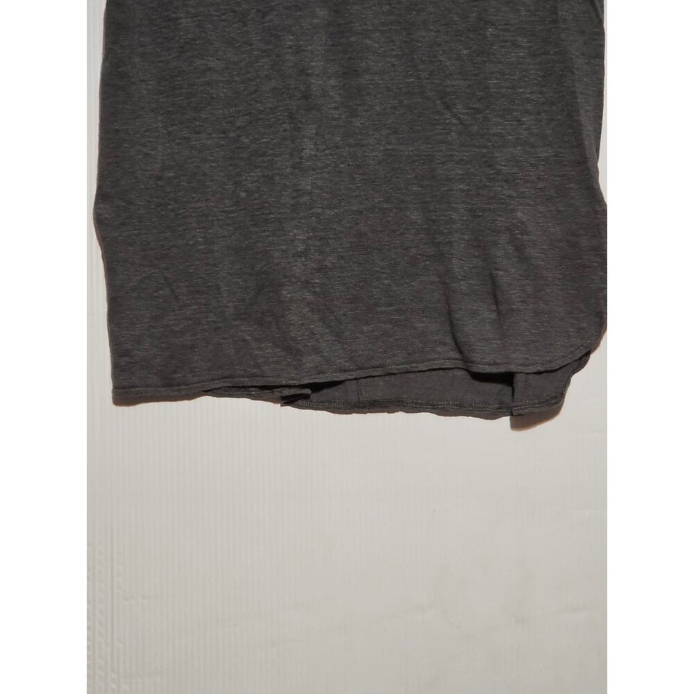 S Tahari Gray 100% Linen V-Neck Tee Short Sleeve Lightweight Resort Casual - Picture 4 of 6